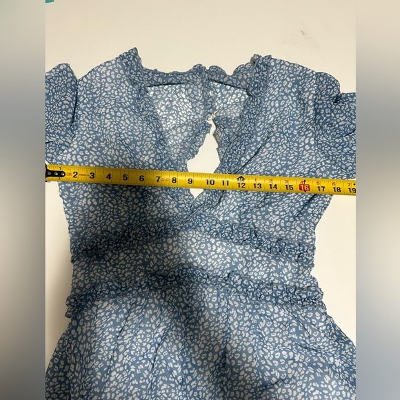 blue and white peasant dress Size Medium - Picture 5 of 6